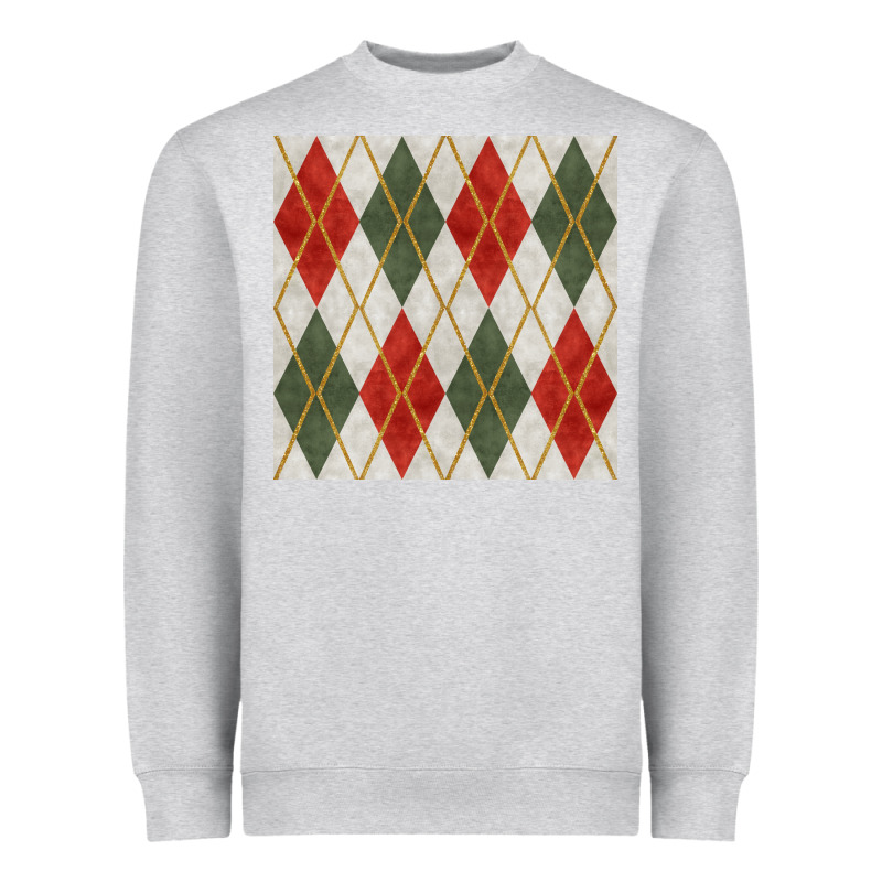 Christmas Diamond Plaid Seamless Pattern Heavyweight Sweatshirt by BundleAndBundleShop | Teevron