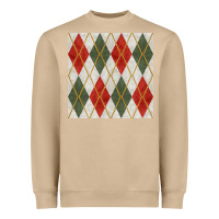 Mushroom christmas diamond plaid seamless pattern Heavyweight Sweatshirt - BundleAndBundleShop