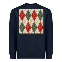 Navy christmas diamond plaid seamless pattern Heavyweight Sweatshirt - BundleAndBundleShop