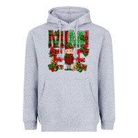 Heather Grey Mimi Elf with Knitting Christmas Heavyweight Hoodie - BundleAndBundleShop