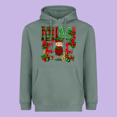 Mimi Elf With Knitting Christmas Heavyweight Hoodie Designed By Bundleandbundleshop