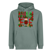Sage Mimi Elf with Knitting Christmas Heavyweight Hoodie - BundleAndBundleShop