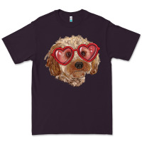 Plum toy poodle with love glasses Premium Tee - RanaPortraitStore