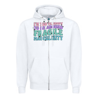 White i'm too clumsy to be around fragile masculinity Zipper Hoodie - MaliasSmallBusiness