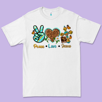 Peace Love Jesus Premium Tee Designed By Texasbilliewilder