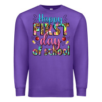 Purple happy first day of school Premium Sweatshirt - BundleAndBundleShop