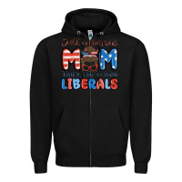 Black just a normal mom trying not to raise liberals Zipper Hoodie - MaliasSmallBusiness