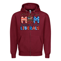 Burgundy just a normal mom trying not to raise liberals Zipper Hoodie - MaliasSmallBusiness