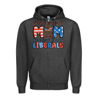 Charcoal Heather just a normal mom trying not to raise liberals Zipper Hoodie - MaliasSmallBusiness