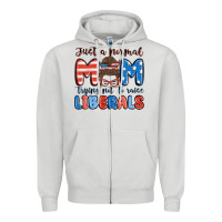Dove Grey just a normal mom trying not to raise liberals Zipper Hoodie - MaliasSmallBusiness
