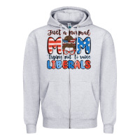 Heather Grey just a normal mom trying not to raise liberals Zipper Hoodie - MaliasSmallBusiness