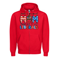 Red just a normal mom trying not to raise liberals Zipper Hoodie - MaliasSmallBusiness