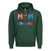 Sports Green just a normal mom trying not to raise liberals Zipper Hoodie - MaliasSmallBusiness