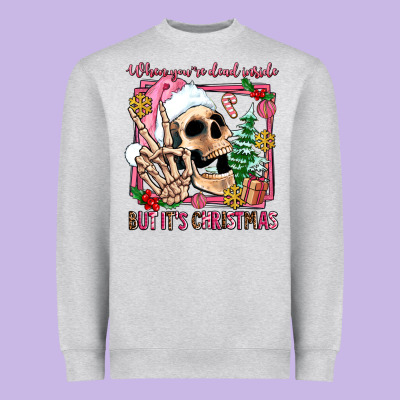 When You're Dead Inside But It's Christmas Heavyweight Sweatshirt Designed By Adodesignshop