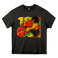 Asphalt 1865 Juneteenth afro woman Heavy Core Tee - RanaPortraitStore