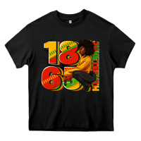 Black 1865 Juneteenth afro woman Heavy Core Tee - RanaPortraitStore