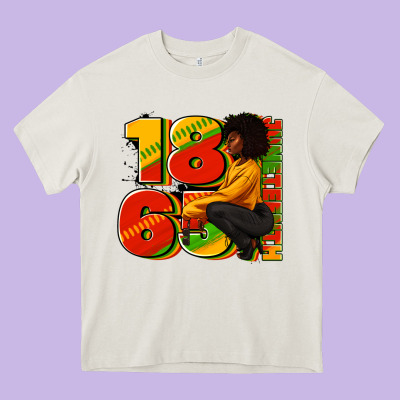 Heavy Core Tee 1865 Juneteenth afro woman