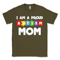 Army Green LIL Autism Mom Classic Tee - CowhideDigitalArt