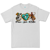 Dove Grey peace love rodeo Premium Tee - texasbilliewilder