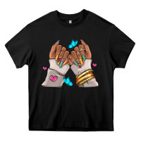 Black Afro woman nail art Heavy Core Tee - RanaPortraitStore