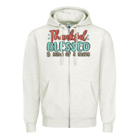 Oatmeal Heather thankful blessed and kind of a mess Zipper Hoodie - MaliasSmallBusiness