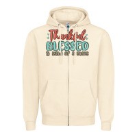 Sandshell thankful blessed and kind of a mess Zipper Hoodie - MaliasSmallBusiness