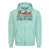 Seafoam thankful blessed and kind of a mess Zipper Hoodie - MaliasSmallBusiness