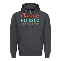 Smoke thankful blessed and kind of a mess Zipper Hoodie - MaliasSmallBusiness