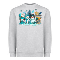 Heather Grey winter snowman coffee cups Heavyweight Sweatshirt - AdoDesignShop