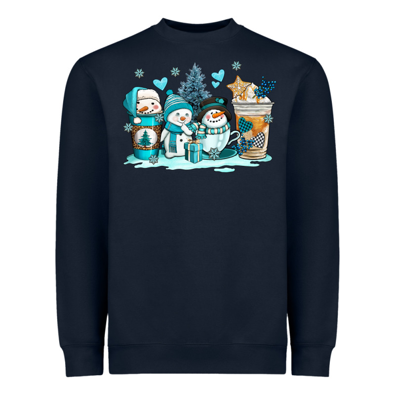 Winter Snowman Coffee Cups Heavyweight Sweatshirt by AdoDesignShop | Teevron