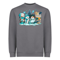 Storm winter snowman coffee cups Heavyweight Sweatshirt - AdoDesignShop