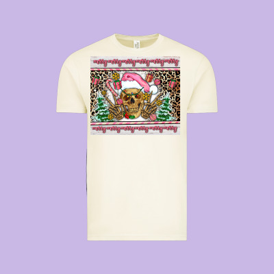 Pink Skeleton  Christmas Vintage Tee Designed By Adodesignshop