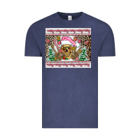 Vintage Denim pink skeleton  christmas Vintage Tee - AdoDesignShop
