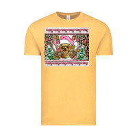 Vintage Mustard pink skeleton  christmas Vintage Tee - AdoDesignShop