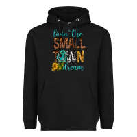 Black Living The Small Town Dream Heavyweight Hoodie - BundleAndBundleShop