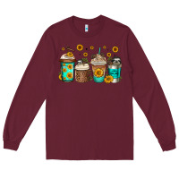 Burgundy sloth coffee cups Long Sleeve Tee - Jasminsmagicworld