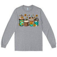Heather Grey sloth coffee cups Long Sleeve Tee - Jasminsmagicworld