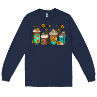 Navy sloth coffee cups Long Sleeve Tee - Jasminsmagicworld