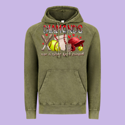 Diamonds Are A Girls Best Friends Vintage Hoodie Designed By Racoondesign