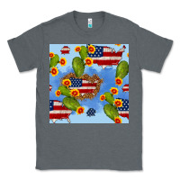 Charcoal Heather usa map cactus and sunflower seamless pattern Classic Tee - BundleAndBundleShop