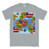 Heather Grey usa map cactus and sunflower seamless pattern Classic Tee - BundleAndBundleShop