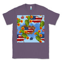 Lavender usa map cactus and sunflower seamless pattern Classic Tee - BundleAndBundleShop