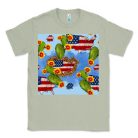 Matcha usa map cactus and sunflower seamless pattern Classic Tee - BundleAndBundleShop