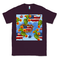 Plum usa map cactus and sunflower seamless pattern Classic Tee - BundleAndBundleShop