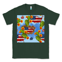 Sports Green usa map cactus and sunflower seamless pattern Classic Tee - BundleAndBundleShop