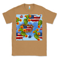 Toasted Coconut usa map cactus and sunflower seamless pattern Classic Tee - BundleAndBundleShop
