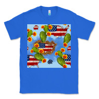 True Royal usa map cactus and sunflower seamless pattern Classic Tee - BundleAndBundleShop