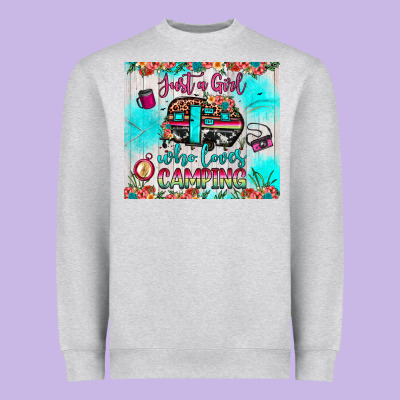 Just A Girl Who Loves Camping Heavyweight Sweatshirt Designed By Jahusdesignshop