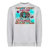 Heather Grey just a girl who loves camping Heavyweight Sweatshirt - JahusDesignShop