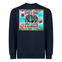 Navy just a girl who loves camping Heavyweight Sweatshirt - JahusDesignShop
